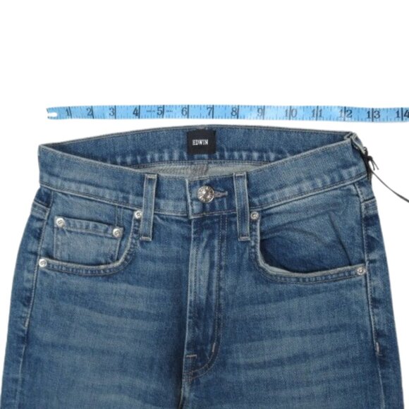 Edwin Marli High-Rise Crop Jeans Paloma Denim Medium Blue 24 - Picture 9 of 14